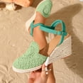 thumbnail image 3 of Dakaela Espadrilles Wedge Sandals for Women Buckle Ankle Strap Summer Platform Slip on Shoes Hollow out Bohemian Walking Sandal 6-10, 3 of 6