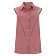 thumbnail image 4 of ZJXFGS Women’s Summer Sleeveless Button Down Shirt,Casual Vacation Clothes Boyfriend Dress Shirt Summer Clothes Fashion Outfits Sleeveless Workout Tops for Women Lounge Shirts Women Rose Gold 5XL, 4 of 8