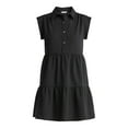 thumbnail image 5 of Time and Tru Women's Tiered Mini Shirtdress, Sizes XS-XXXL, 5 of 5