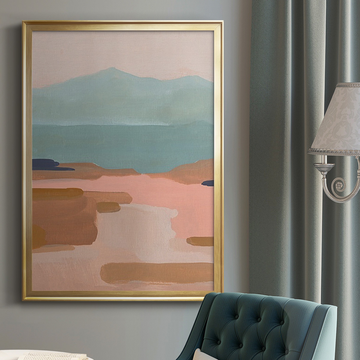 Desert Sunrise I Premium Framed Print, in Gold, Black, or Silver - Ready to Hang