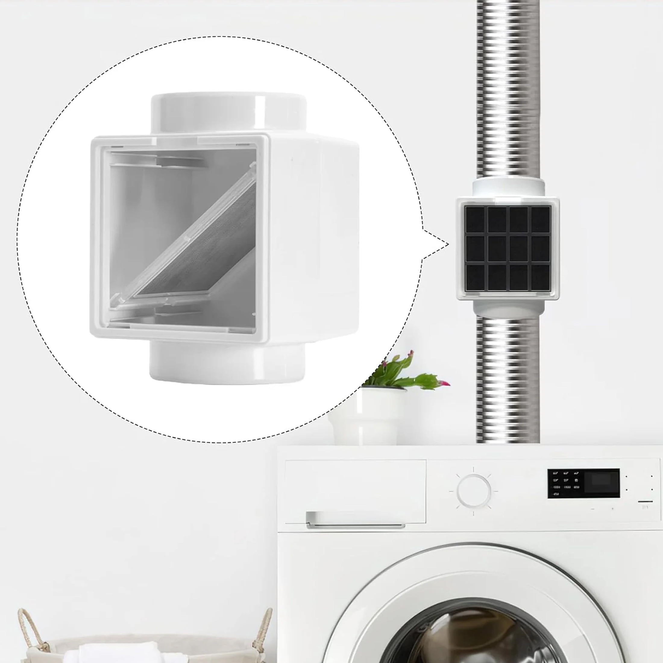 B4B Bang 4 Buck Dryer Duct Lint Trap PCLT4WZW Easy Clean - Secondary Dryer Lint Trap - 1-Pack White