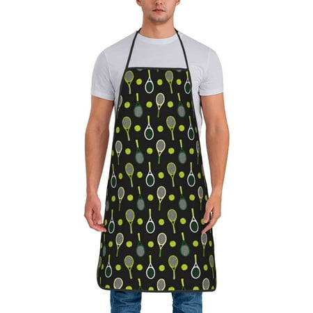 

Matuu Tennis Rackets for Cooking Apron for Men and Women Adjustable Strap and Waist Ties for Baking Cooking Gardening