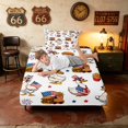 thumbnail image 5 of Manfei Funny US Flag Duck Twin Sheets, Fast Food Bedding, Red White Blue, Polka Dots Reversible 3 Pieces (1 Flat Sheet, 1 Fitted Sheet and 1 Pillowcase), 5 of 6