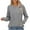 #095-Gray, variant on Women's Casual T-Shirt with Round Neck and Long Raglan Sleeves Loose Fit Comfortable Everyday Wear