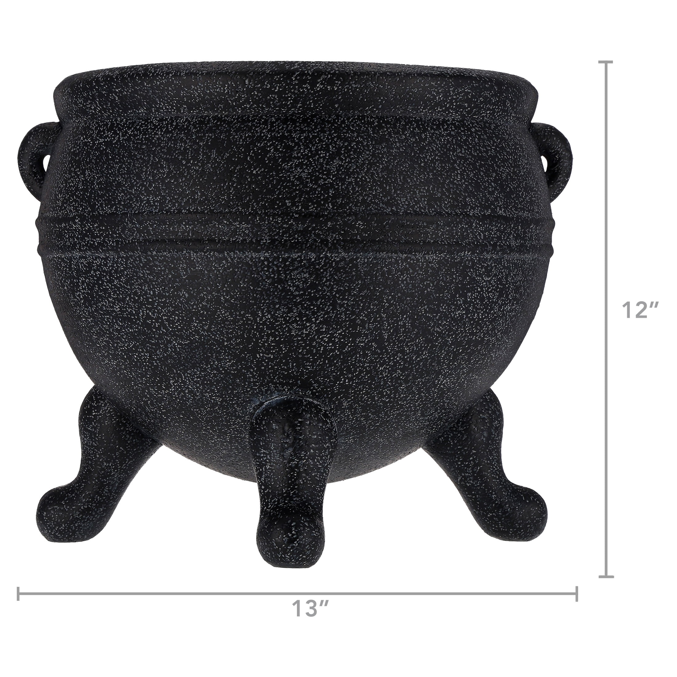 My Texas House Halloween Cauldron Decorative Planter, Black, 14" x 12"