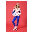 thumbnail image 3 of Women's Terez  Cream Chicago Cubs Ripstop Chevron Quarter-Zip Pullover, 3 of 4