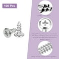 thumbnail image 4 of Uxcell M4x12mm Flat Head Phillips Drive Self Tapping Screws, 304 Stainless Steel Cross Drive Fastener Screws, Silver, Pack of 100, 4 of 7