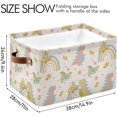 thumbnail image 3 of GZHJMY Dinosaur Rectangular Storage Bins, 2 PCS Collapsible Toy Storage Bins, Waterproof Canvas Rectangular Storage Bin with Leather Handles for Home Closets Offices,Bedrooms,Kids Toy, Gift Baskets, 3 of 6