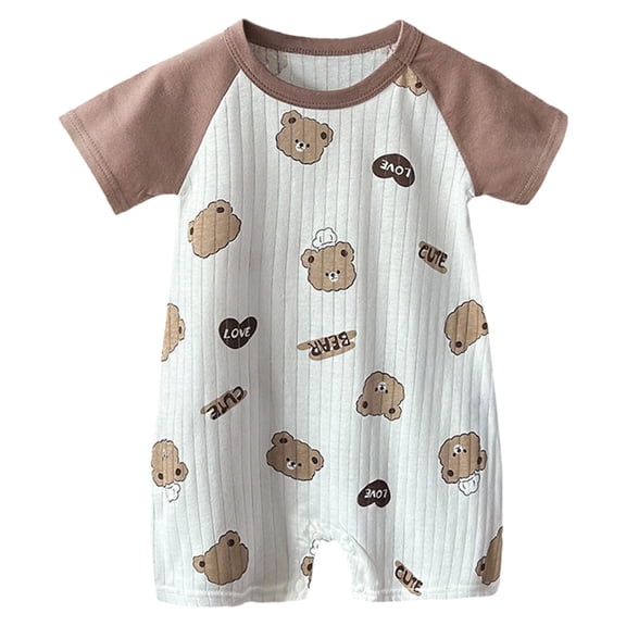 YEPGAR Baby Boys Girls Bodysuits Short Sleeve Summer Baby Boy Infant Clothes Baby Onsies Infant Baby Boy Clothes for 0-24 Months (Coffee, 0-3 Months)