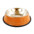 thumbnail image 1 of Methold Tazón de acero inoxidable para comida de perro, cachorro, gato, de agua, herramienta alimentadora de alimentación Suministros para perros naranja 30 CENTIMETROS, 1 of 6