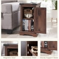 thumbnail image 4 of T4TREAM Farmhouse Nightstand with Charging Station, Wood End Table for Living Room, Brown, 4 of 8