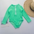 thumbnail image 6 of BOOMNY Toddler Baby Girls One Peice Swimsuits Long Sleeve Rash Guard for Kids Solid Color Lightweight Summer Vacation Beach Swimwear, 6 of 6
