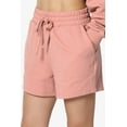 thumbnail image 6 of TheMogan Women's S~3X Cotton Terry Long Sleeve Oversized Top & Drawstring Shorts SET, 6 of 7