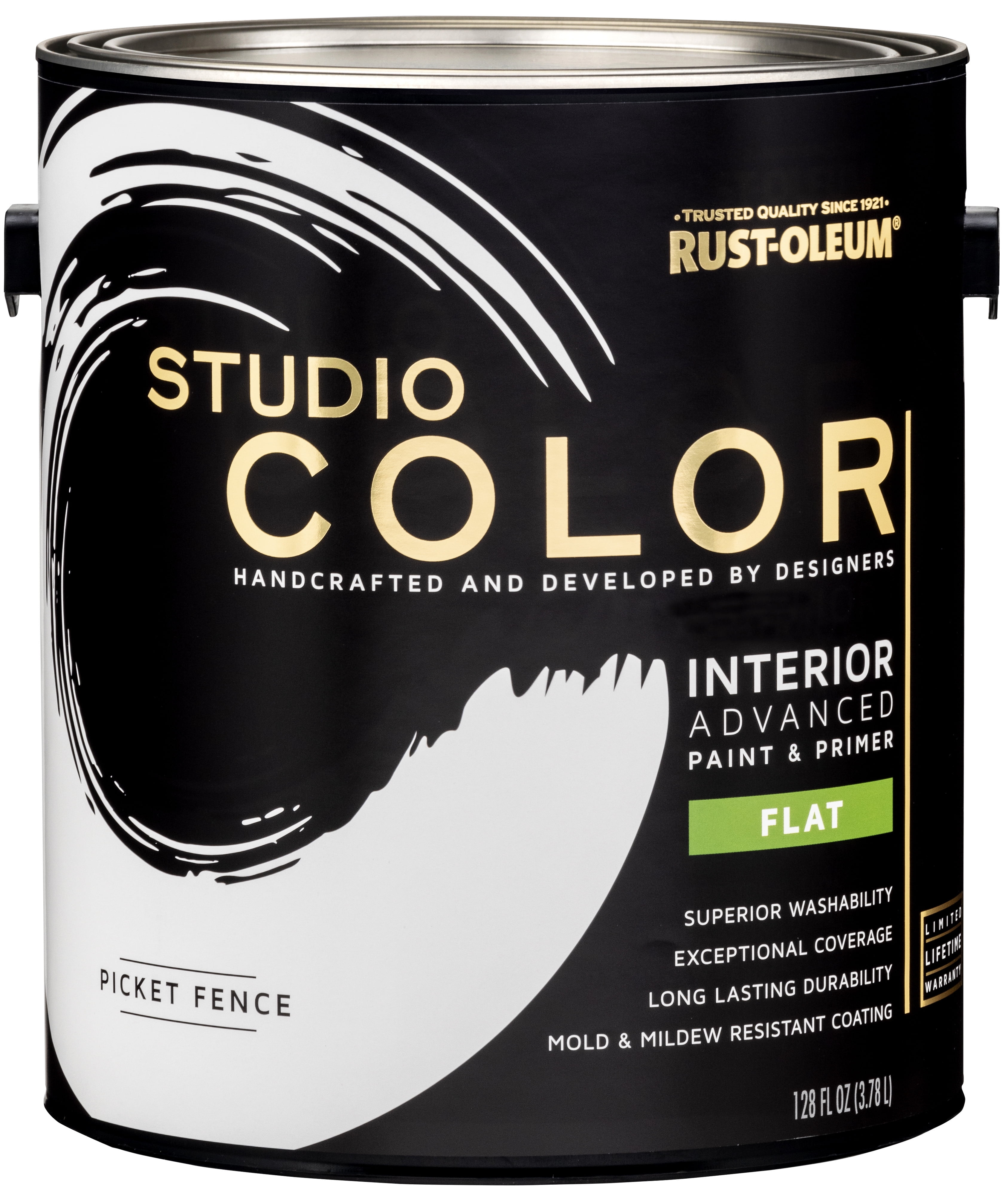 Rust-Oleum Studio Color Picket Fence, Interior Paint + Primer, Flat Finish, 2-Pack