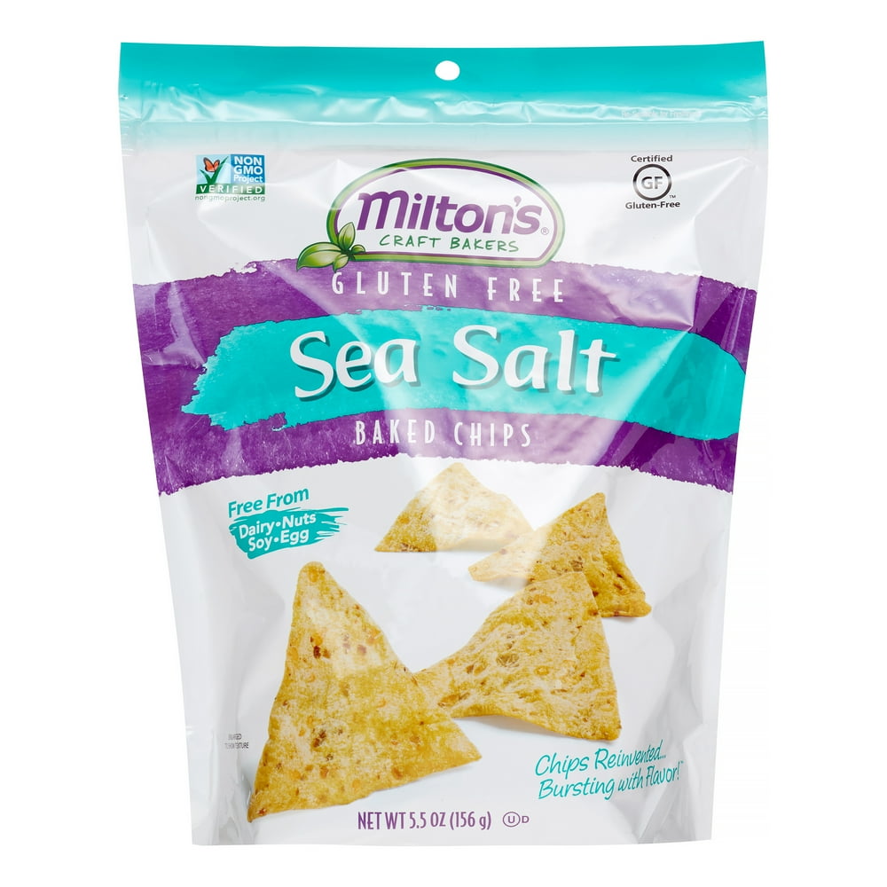 Milton's Craft Bakers Gluten Free Baked Chips 5.5 Oz Sea Salt (Sea Salt