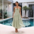 thumbnail image 4 of Vestido Fluido con Tirantes Finos y Corsé para Mujer, Ideal para Vacaciones en la Playa o Como Invitada de Boda Verde L, 4 of 10