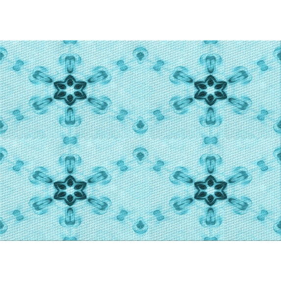Ahgly Company Machine Washable Indoor Rectangle Transitional Tron Blue Area Rugs, 8' x 10'