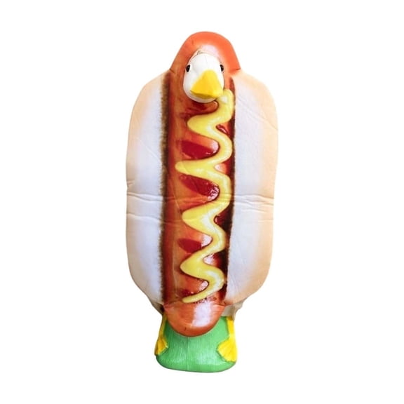 Hot Dog Shaped Goose Statue Outfit, 73cm Porch Lawn Figurine Clothing, Summer Barbecue Themed Doll Garment, Outdoor Garden Goose Decor Costume For Backyard Display