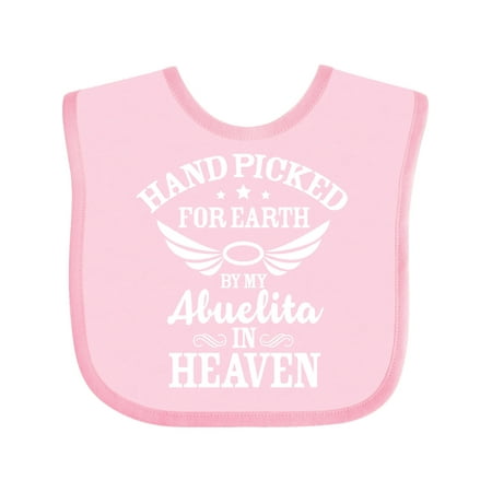 

Inktastic Handpicked for Earth By My Abuelita in Heaven Gift Baby Boy or Baby Girl Bib