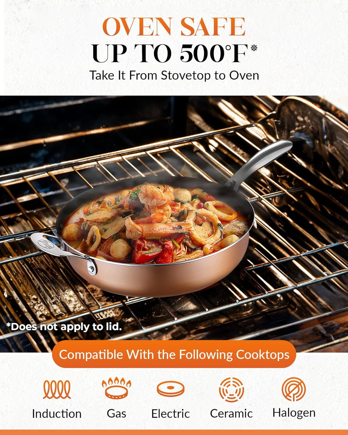 Gotham Steel 5.5 Qt Saute Pan with Lid, Diamond Reinforced Ceramic Nonstick Deep Frying Pan, Large Jumbo Cooker Frying Skillet with Stay Cool Handles, Oven & Dishwasher Safe, Brown