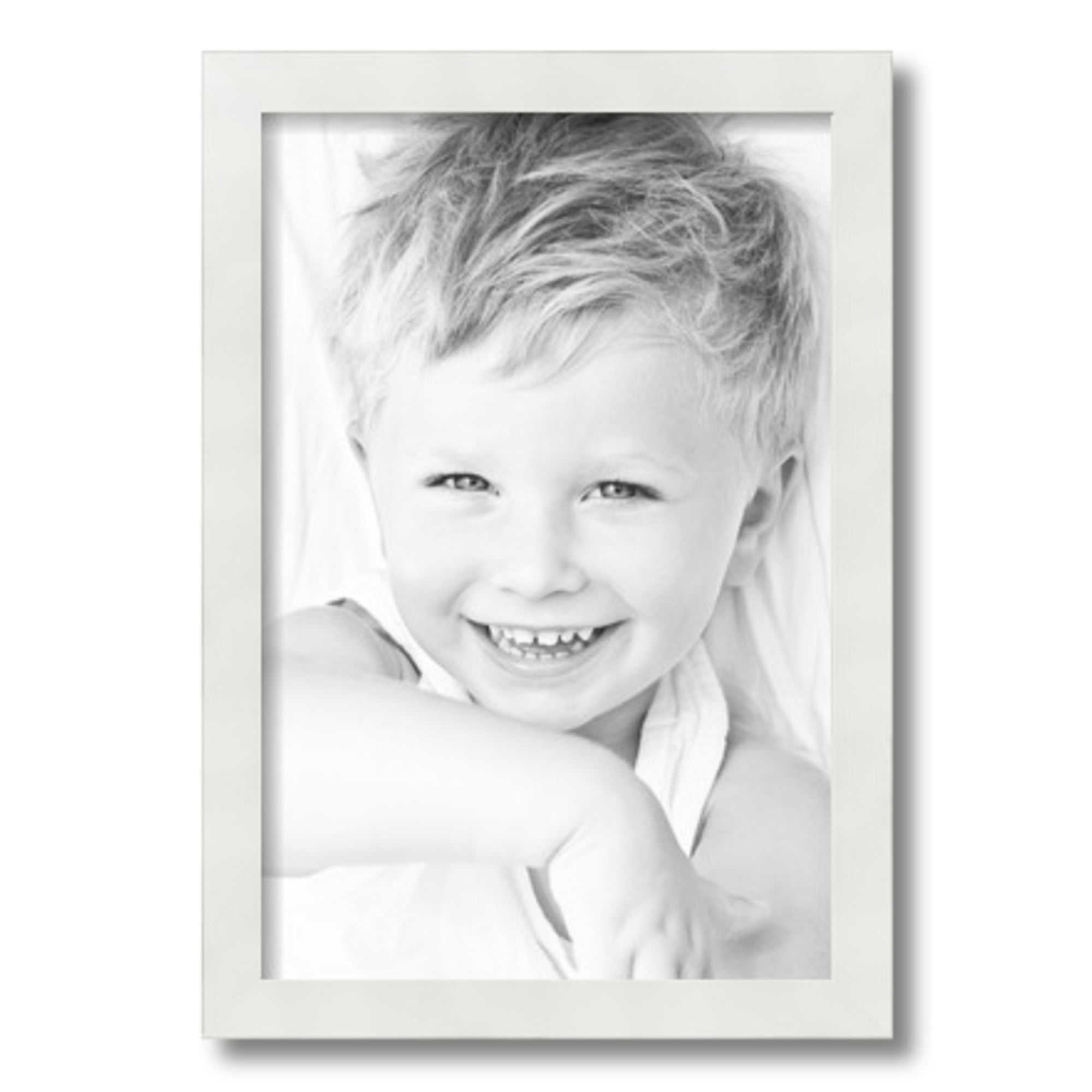 ArtToFrames 12" x 18" White Satin Picture Frame, 12x18 inch White MDF Poster Frame (WOM-5179), 1 Pack