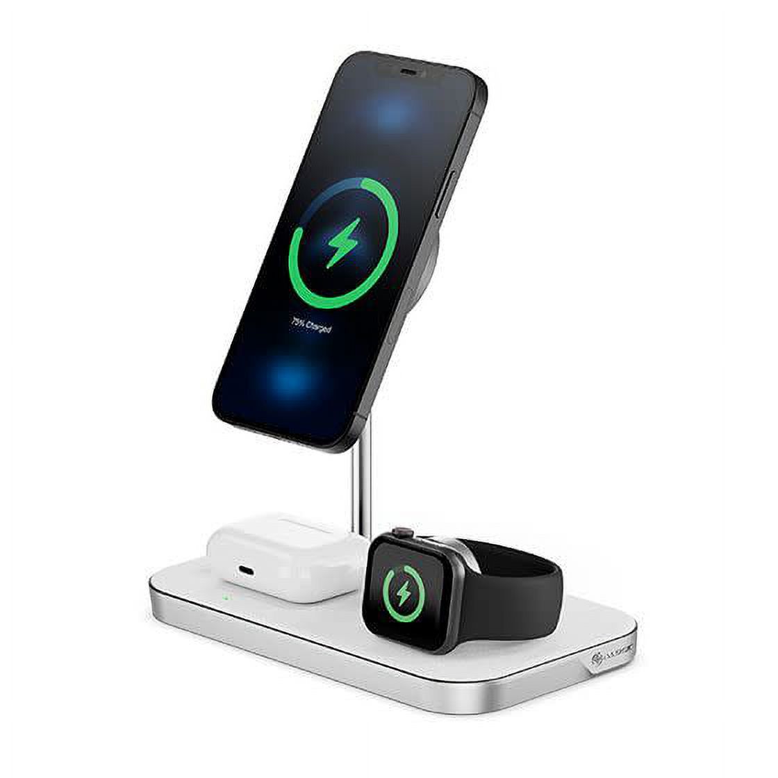 Alogic MagSpeed 3-in-1 Wireless 15W Charging Station - White MSP31SL15W - image 4 of 5