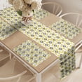thumbnail image 2 of Ambesonne Geometric Table Runner & Placemats, Squares Rounds, Placemat 4 pcs + Runner 14"x72", Charcoal Grey Marigold, 2 of 2