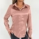 thumbnail image 2 of Camisas para mujer,Blusa de manga larga para mujer, cuello vuelto, botones delanteros, poliéster spandex satinado, plisada, informal, para estar en casa, sopatenor, 2 of 9