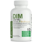 Bronson DIM 200 mg with BioPerine for Enhanced Absorption Estrogen Metabolism Balanced Hormones, 60 Vegetarian Capsules