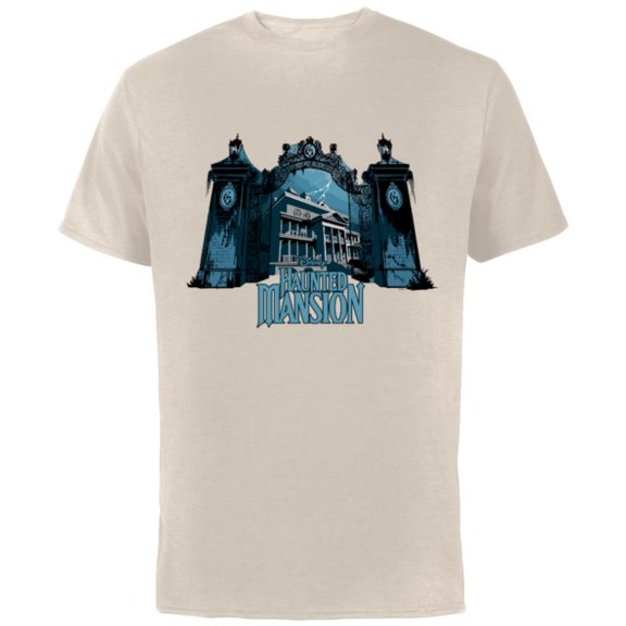 Disney Haunted Mansion Movie Gracey Manor Gates - Short Sleeve Cotton T-Shirt for Adults - Customized-Natural