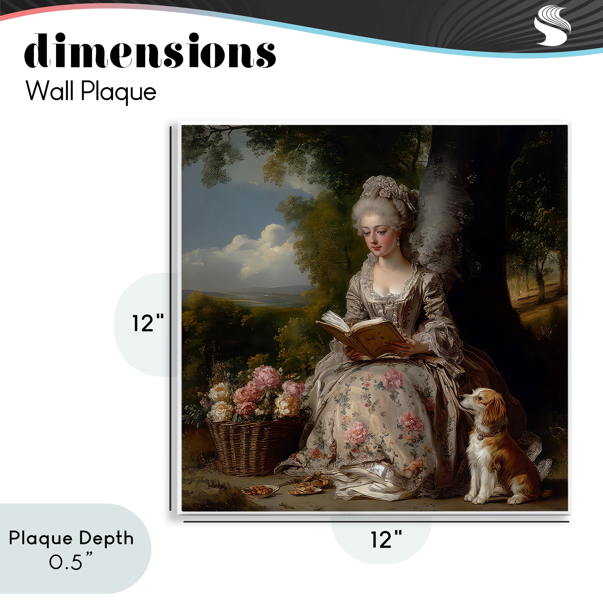 Stupell Industries Rococo Lady with Dog Wall Plaque Art, design by The Wands Want