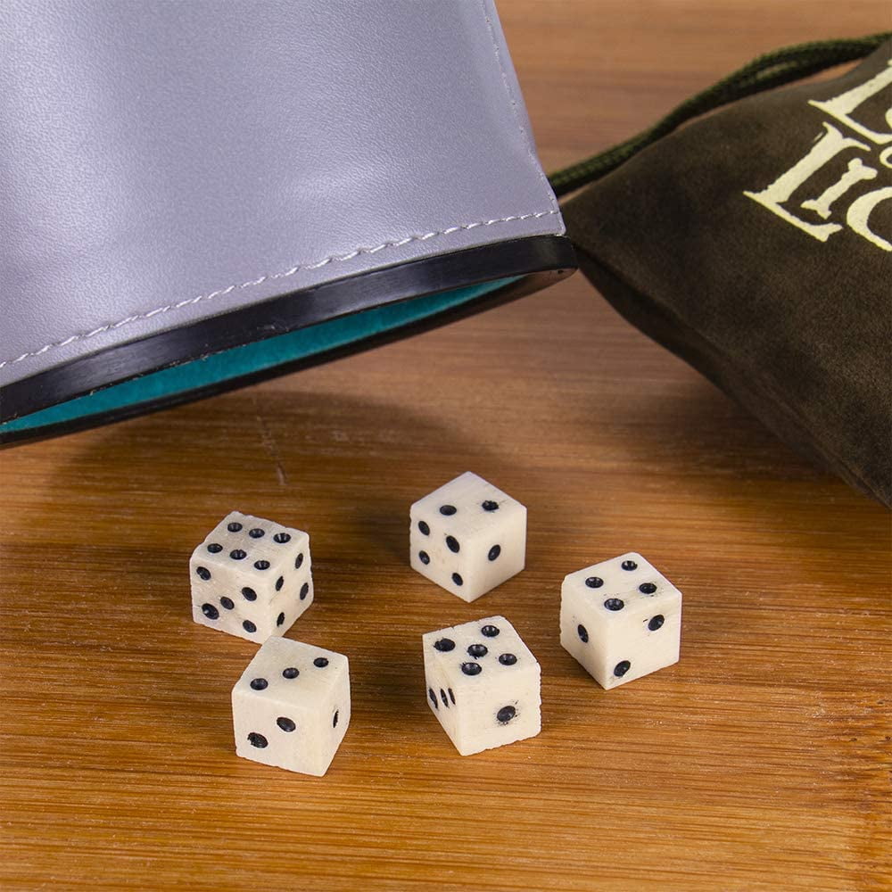 Luck of The Lich Bone Dice | Set of 5 Hand-Carved Camel Bone 10mm