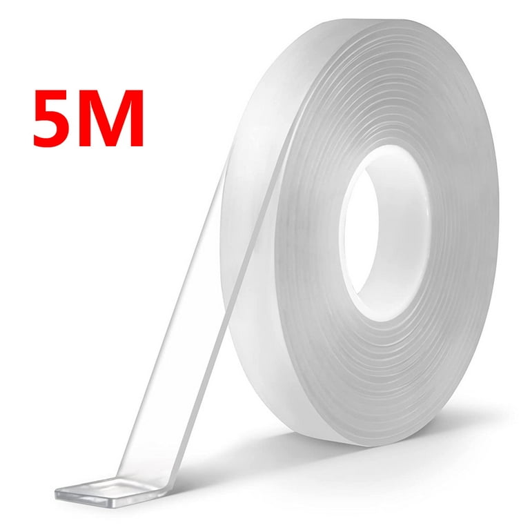 Double Sided Tape Heavy Duty (16.5FT), Multipurpose Removable Mounting Tape  Adhesive Grip,Washable Strong Sticky Wall Tape Strips Transparent Tape  Poster Carpet Tape for Paste Items,Household 