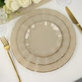 thumbnail image 6 of Balsa Circle 10 Taupe 11" Round Disposable Salad Dinner Plastic Plates Gold Wavy Trim Wedding Party Tableware, 6 of 7