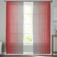 thumbnail image 3 of Red Grey Ombre Semi Sheer Curtains 84 Inch Length 2 Panels Set, Modern Gradient Abstract Art Sheer Kitchen Curtain Privacy Voile Window Curtain for Living Room Bedroom Rod Pocket Drapes, 3 of 7