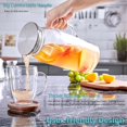 thumbnail image 3 of 2 Liter 68 oz Glass Pitcher with Lid and Handle, Glass Carafe for Hot/Cold Water, Large Iced Tea Pitcher for Coffee, Juice and Homemade Beverage, 3 of 4