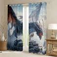 thumbnail image 4 of Erosebridal Dragon Curtains & Drapes ,Gothic Dragon Curtains 30%-50% Blackout Hippie Room Decor,Safari Animal Curtains Dragon Decorations Mountain Window Curtain 2 Panels 42"Wx63"L, 4 of 6