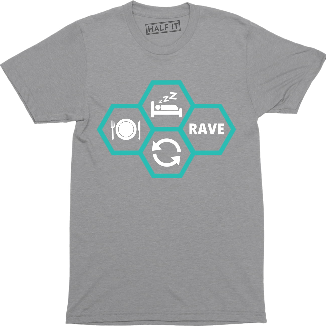 T-SHIRT EAT SLEEP RAVE REPEAT dance techno party festival All SIZES COLS 