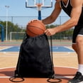 thumbnail image 4 of Amzcrzy Polyester Drawstring Bag Polyester Drawstring Backpack Ball Carry Bag Soccer Basketball Volleyball Sports Drawstring Bag Lightweight Durables Mesh Sports Ball Storage Bag, 4 of 6
