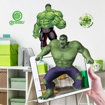 Wall Palz Marvel Incredible Hulk Wall Decals - 17" Augmented Reality Avengers Hulk Bedroom Wall Decor Peel and Stick Vinyl Wall Stickers