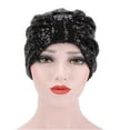 thumbnail image 2 of Travelwant Women Cross Twist Pleated Hair Wrap Turban Hat Indian Hat Muslim Hat National Hijib Cap Headwear, 2 of 2