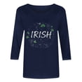 thumbnail image 4 of TaTaai Ladies St. Patrick's Day Theme Print 3/4 Sleeve Casual Tops Round Neck Loose Comfy Fashion Blouses Stretchy Breathable Daily Holiday Outfits Gift, 4 of 4