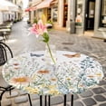 thumbnail image 6 of Spring Floral Round Tablecloth for 36-44 Inch Tables,Fitted Table Cover with Elastic Edge,Butterfly Summer Botanical Watercolor Flowers Waterproof Outdoor Table Cloth Protector for Patio Dinner, 6 of 9