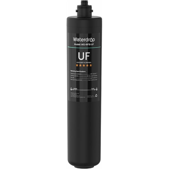 Waterdrop WD-RF15-UF Water Filter, Replacement 15UA-UF Under Sink Water Filtration System, 0.01 Micron, 16000 Gallons High Capacity