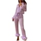 thumbnail image 1 of Mujeres Sexy Casual Turn Down Neck Solid Feather Botón de manga completa Pantalones Traje Homewear Pijamas Fridja  nalpqowj17257, 1 of 6