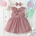 thumbnail image 3 of Toddler Baby Girls Clothes Baby Girls Summer Dress 18-24 Months Girls Sleeveless Dress Plaid Dress Red, 3 of 7