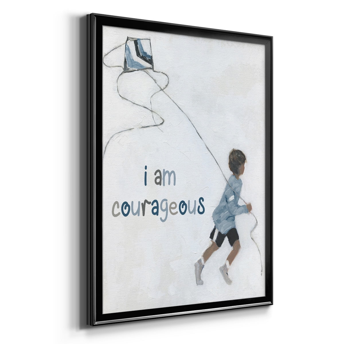 Boy Flying Kite Premium Framed Print - Ready to Hang