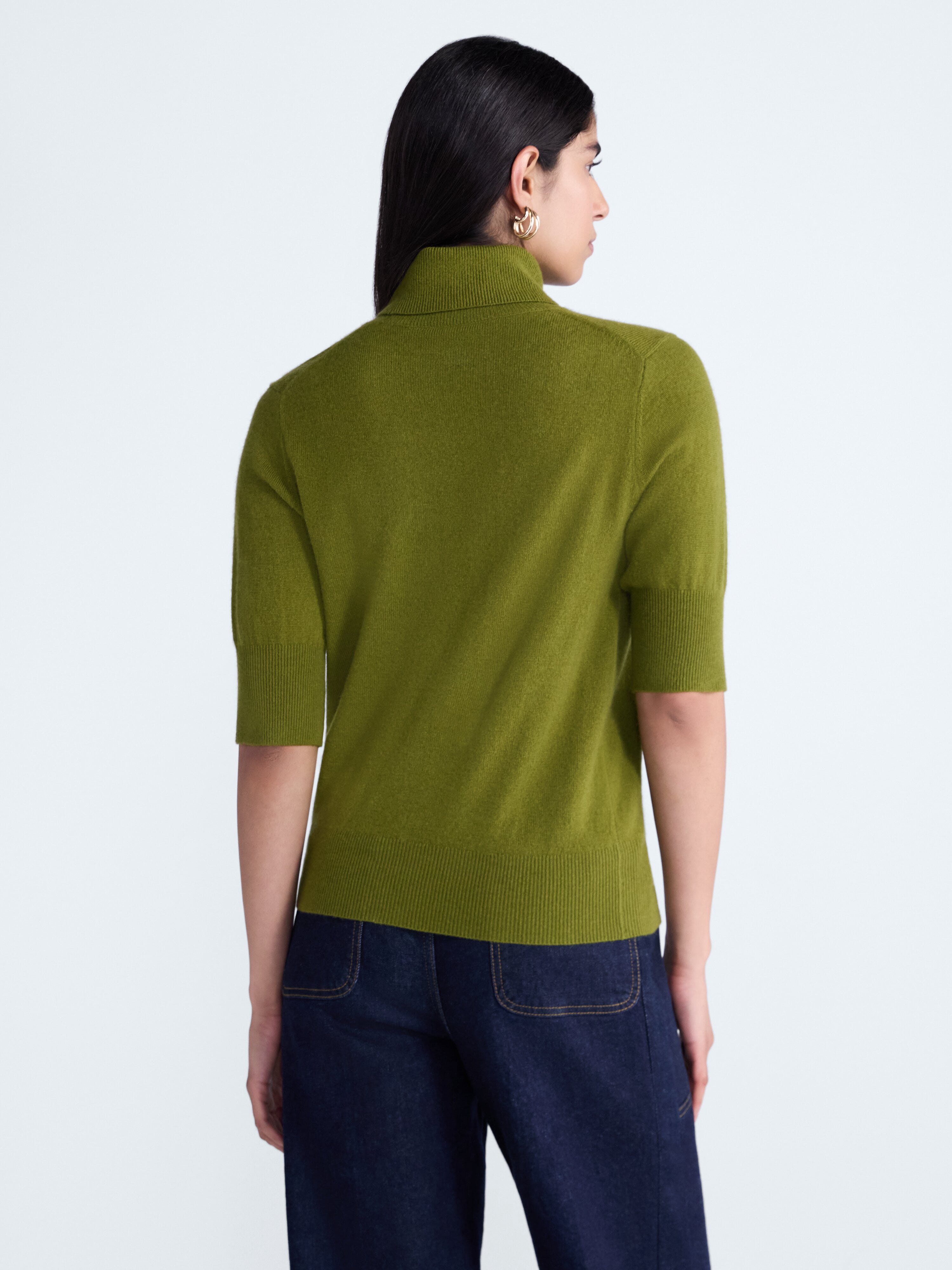 Scoop Women’s and Women’s Plus Cashmere Turtleneck Sweater with Elbow Length Sleeves, Lightweight, XXS-4X