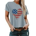 thumbnail image 1 of Birdeem T-Shirt pour Femmes d'Été Décontracté Ample Imprimé Fête de l'Indépendance à Col Rond à Manches Courtes, 1 of 1
