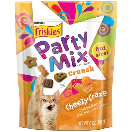 Purina Friskies Party Mix Crunch Cheezy Craze Cat Treats, 6 oz